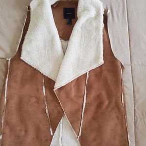 Faux Suede open front cardigan